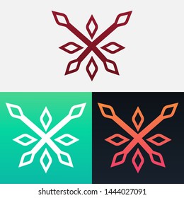 Abstract Decorative Leaves Vector Illustration Design Clipart Symbol Logo Template.