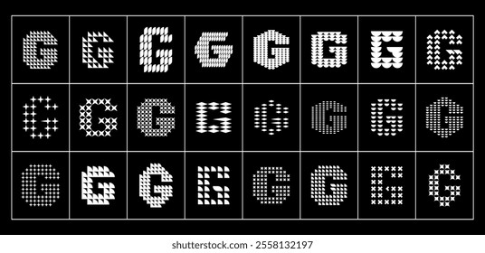 Abstract decorative letter G logo vector set