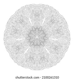 abstract decorative lined mandala,     coloring floral vector background