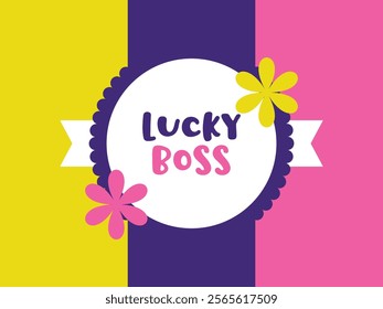 Abstract decorative lucky boss t-shirt design sublimation art