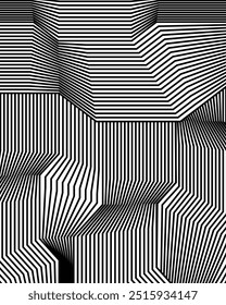 Abstract decorative monochrome stripes pattern background