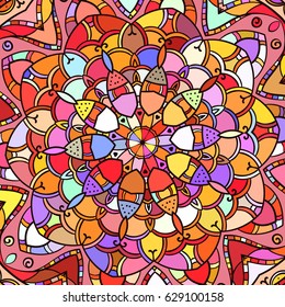 Abstract decorative multicolor background, Round ornamental texture vector