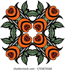 Abstract decorative multicolor texture kaleidoscopic pattern computer generated fractal design.