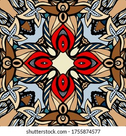 Abstract decorative multicolor texture kaleidoscopic pattern computer generated fractal design.