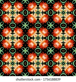 Abstract decorative multicolor texture kaleidoscopic pattern computer generated fractal design.