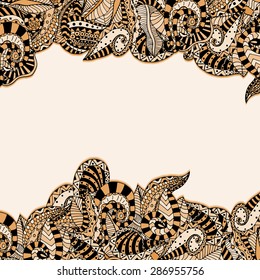 Abstract decorative nature frame, background.  Vector illustration