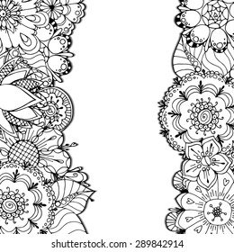 Abstract decorative nature frame, background.  Vector illustration