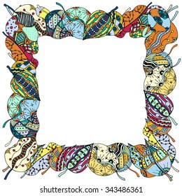Abstract decorative nature frame, background.  Vector illustration