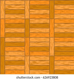 Abstract decorative old textured parquet floor vector background. Seamless tiling. Parquet hardwood material illustration