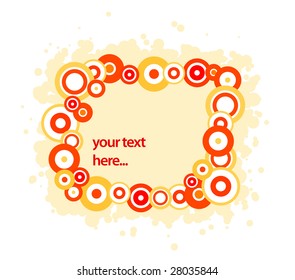 marco de fondo naranja y decorativo abstracto hecho de varios círculos