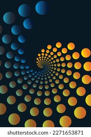 Abstract Decorative Ornament of Circle also Polygon with Color Gradation in Spiral Design for Wallpaper, Pattern, Icon, Logo.