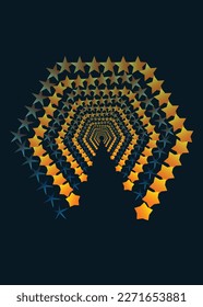 Abstract Decorative Ornament of Circle also Polygon with Color Gradation in Spiral Design for Wallpaper, Pattern, Icon, Logo.