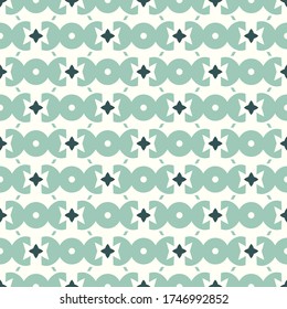 Abstract Decorative Ornament Shape Blue Mint Monochrome Seamless Pattern Background Wallpaper. Monochromatic Pattern for Textile, fabric, paper, print, interior, decor and more.