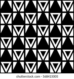 Abstract decorative ornament of triangles. Seamless pattern of triangles
