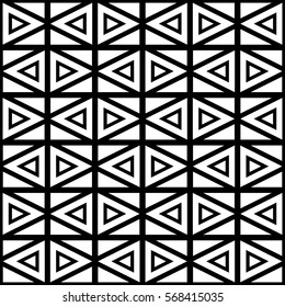 Abstract decorative ornament of triangles. Seamless pattern of triangles. Chess decorative ornament