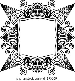 Abstract decorative ornate frame. Element for design. Vector illustration.