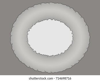 Abstract decorative oval frame gray with shadows