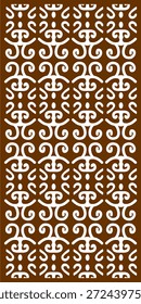 Abstraktes dekoratives Tafelmuster. Traditionelles ethnisches Motiv, Vektorgrafik. Schablonendesign geeignet für Laserschneiden, Holzschnitzerei, CNC, Siebteiler und Tapetenhintergrund