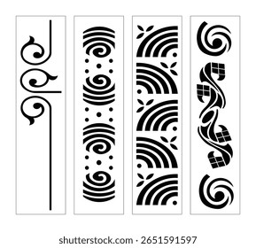 Abstract Decorative Panels Vector Illustration Graphic Ornament Designs Isolated On White Background