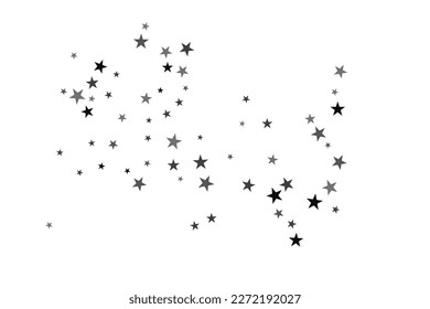 Abstract decorative pattern. Beautiful realistic banner with silver star of confetti on white background. Greeting card template. White background. Realistic vector illustration. 