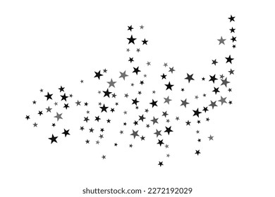 Abstract decorative pattern. Beautiful realistic banner with silver star of confetti on white background. Greeting card template. White background. Realistic vector illustration. 