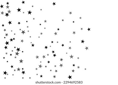 Abstract decorative pattern. Beautiful realistic banner with silver star of confetti on white background. Greeting card template. White background. Realistic vector illustration. 