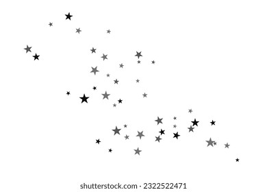 Patrón decorativo abstracto. Hermosa pancarta realista con una estrella plateada de confeti de fondo blanco. Plantilla de tarjeta de felicitación. Fondo blanco. Ilustración vectorial realista. 