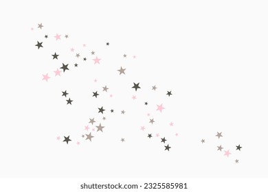 Patrón decorativo abstracto. Hermosa pancarta realista con una estrella plateada de confeti de fondo blanco. Plantilla de tarjeta de felicitación. Fondo blanco. Ilustración vectorial realista. 