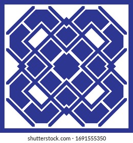 Abstract decorative pattern with geometric shapes. The ornament. Square design element can be used for backgrounds, textile, wallpapers, gift wrapping, templates, shawl and tile. Vector.