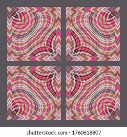 Abstract decorative pattern with geometric shapes and colorful lines.  Square design element can be used for backgrounds, textile, wallpapers, gift wrapping, pillow, templates, shawl and tile. Vector