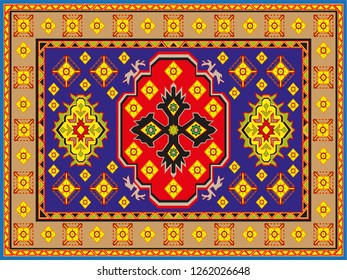 Abstract decorative pattern on the carpet. Vector illustration.