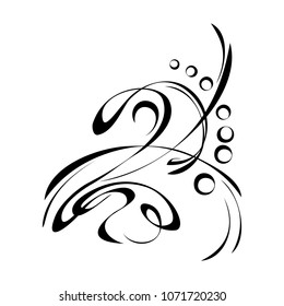 abstract decorative pattern in smooth black lines on a white background