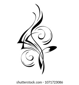 abstract decorative pattern in smooth black lines on a white background