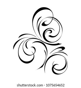 abstract decorative pattern in smooth black lines on a white background