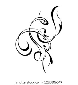 abstract decorative pattern in smooth black lines on a white background