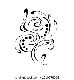 abstract decorative pattern in smooth black lines on a white background