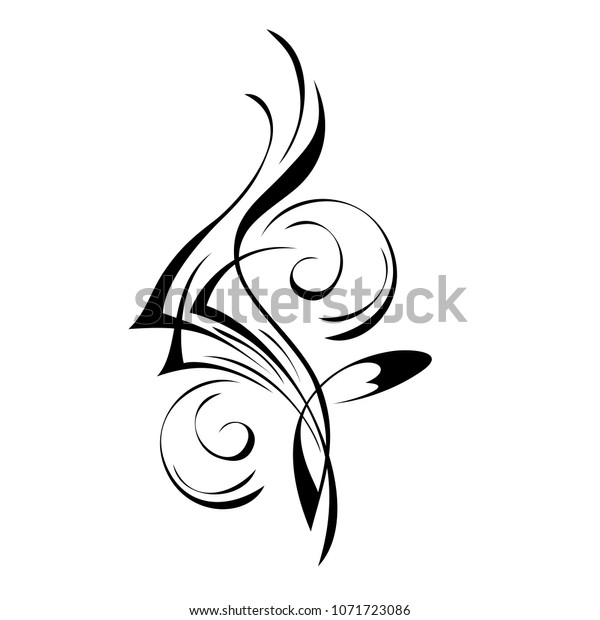 Abstract Decorative Pattern Smooth Black Lines Stock Vector (Royalty ...