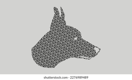 Abstract decorative pet dog face head vector illustration, Isolated on a light gray background.
