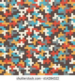 Abstract decorative pixelated colorful texture. Seamless pattern. vector illustration.
