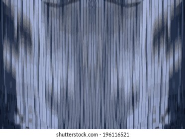 Abstract decorative pixels build illusion.