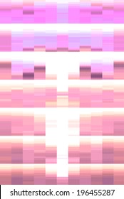 Abstract decorative pixels build illusion.