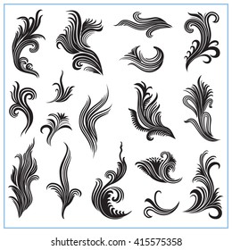 Abstract decorative plants Set 1