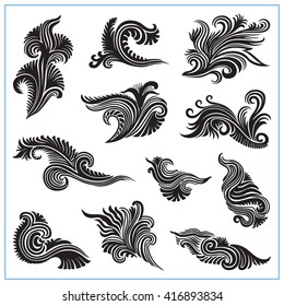 Abstract decorative plants Set 2