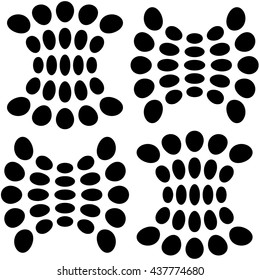 Abstract decorative polka dots and stains. Abstract decorative wallpaper. Black and white version. Vector seamless patterns. Modern graphic design.