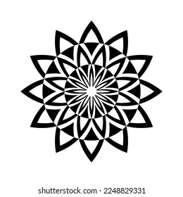 Abstract Decorative Radial Circle Pattern. Round Design Element. Vector Art.