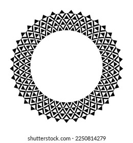 Abstract Decorative Radial Circle Pattern for Round Frame. Vector Art.