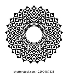 Abstract Decorative Radial Circle Pattern. Round Design Element. Vector Art.