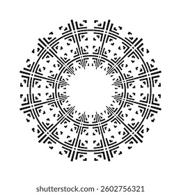 Abstract Decorative Radial Geometric Circle Pattern. Vector Art.