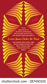 Abstract decorative red and yellow gradient rhombus frame text layout on dark red background
