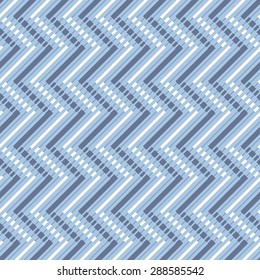 Abstract decorative refracted dashed chevron seamless pattern.